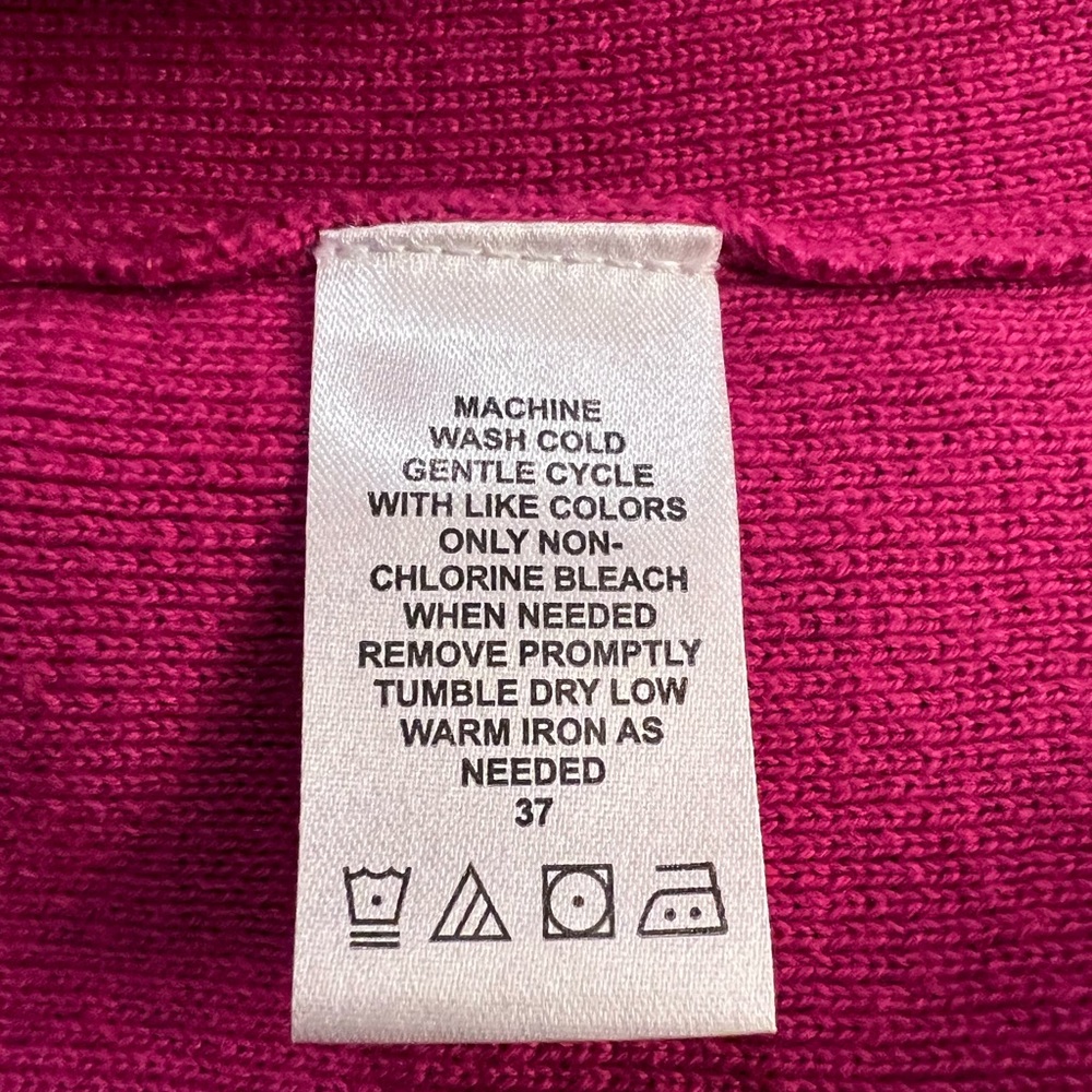Hampshire Studio Barbie Pink Short Sleeve Cardigan Sweater size L - Picture 4 of 6